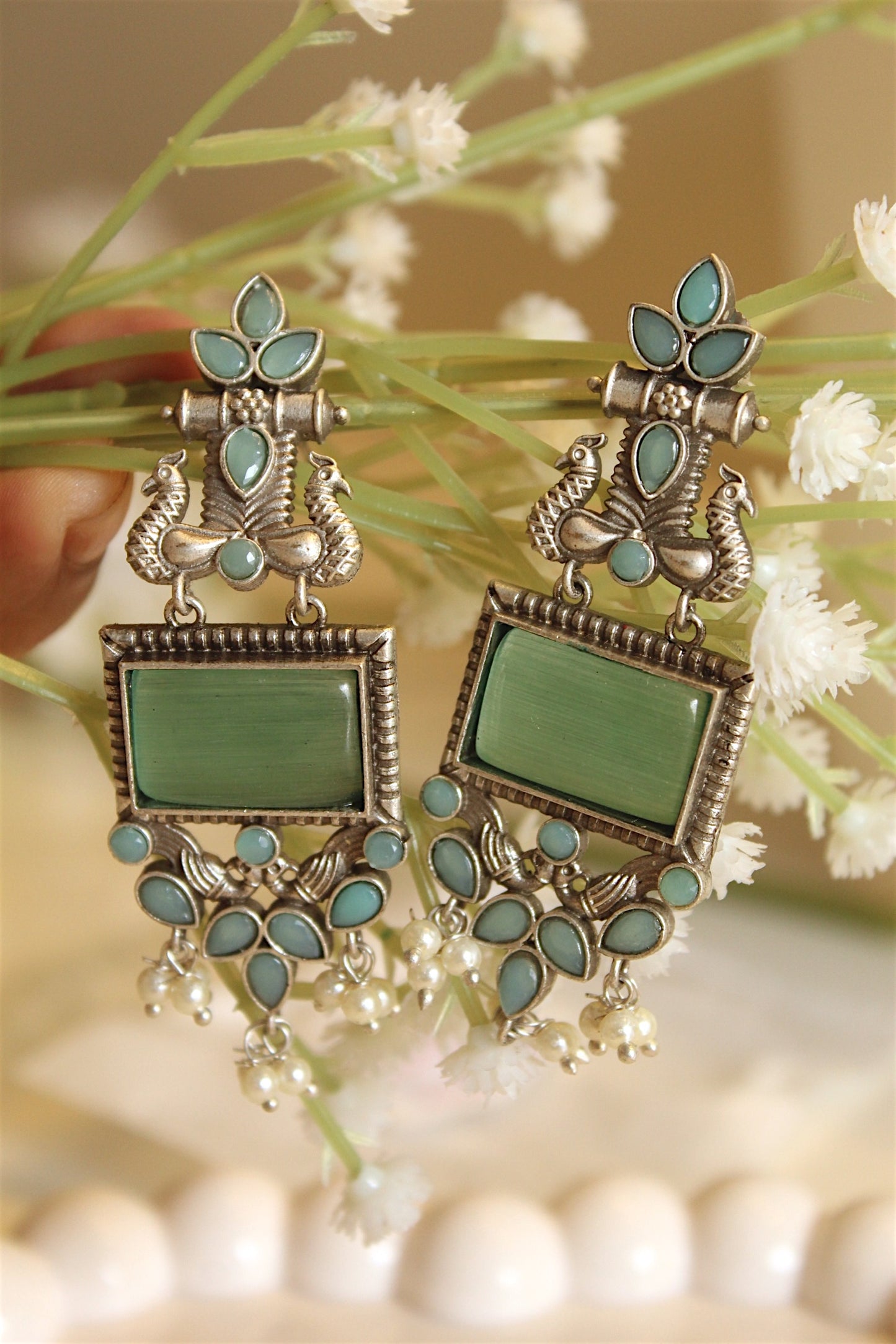 Peacock Bloom Earrings