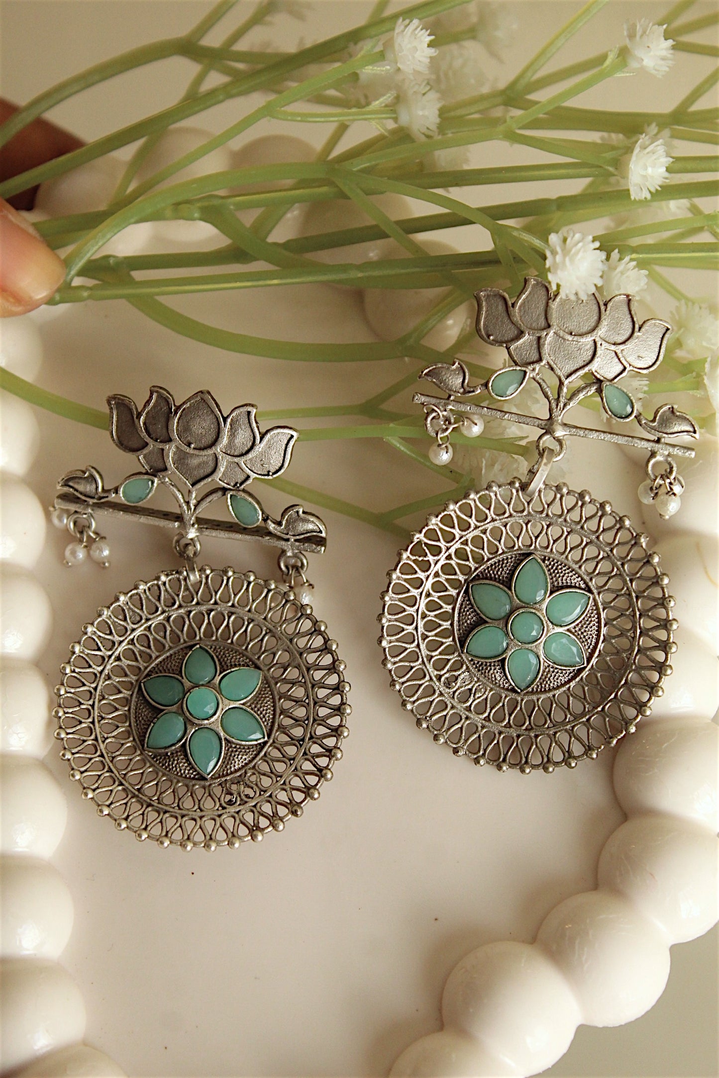 Lotus Bloom Filigree Earrings