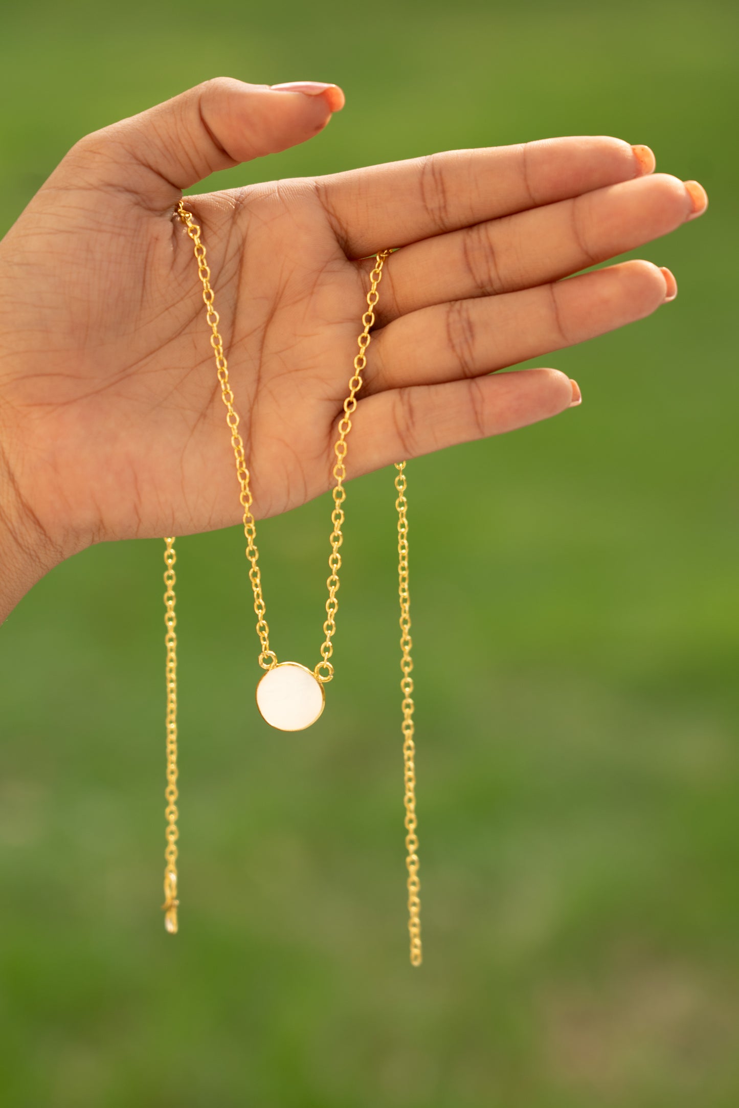 Minimalist Gold-Plated Layered Necklace Set with Mother of Pearl Accents