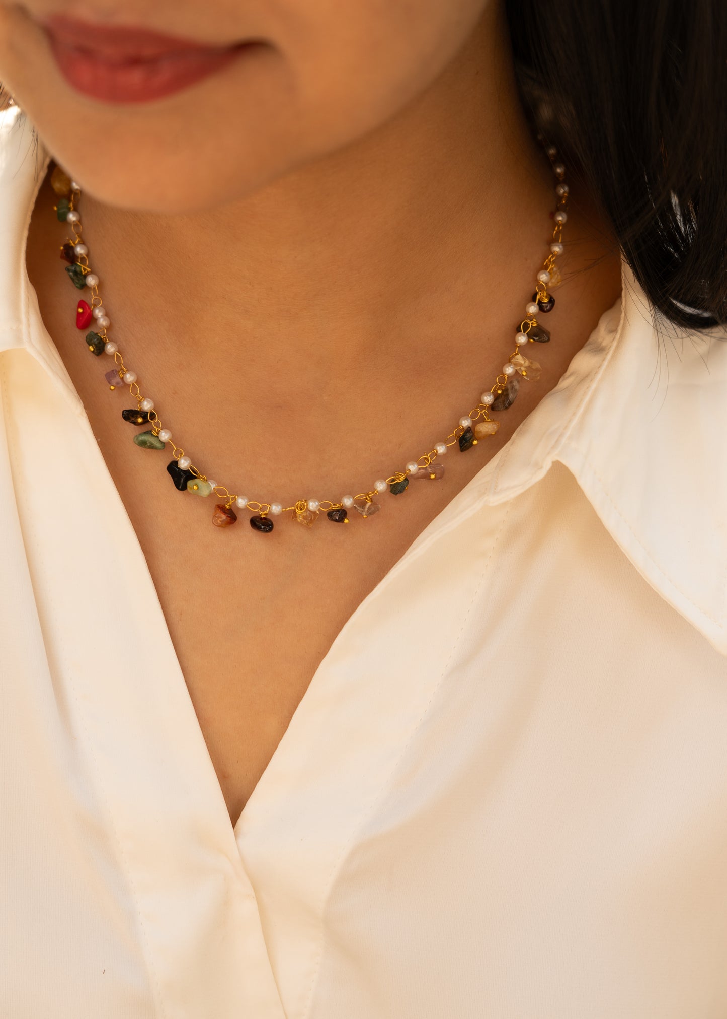 Bohemian Multi-Gemstone Layered Necklace Set
