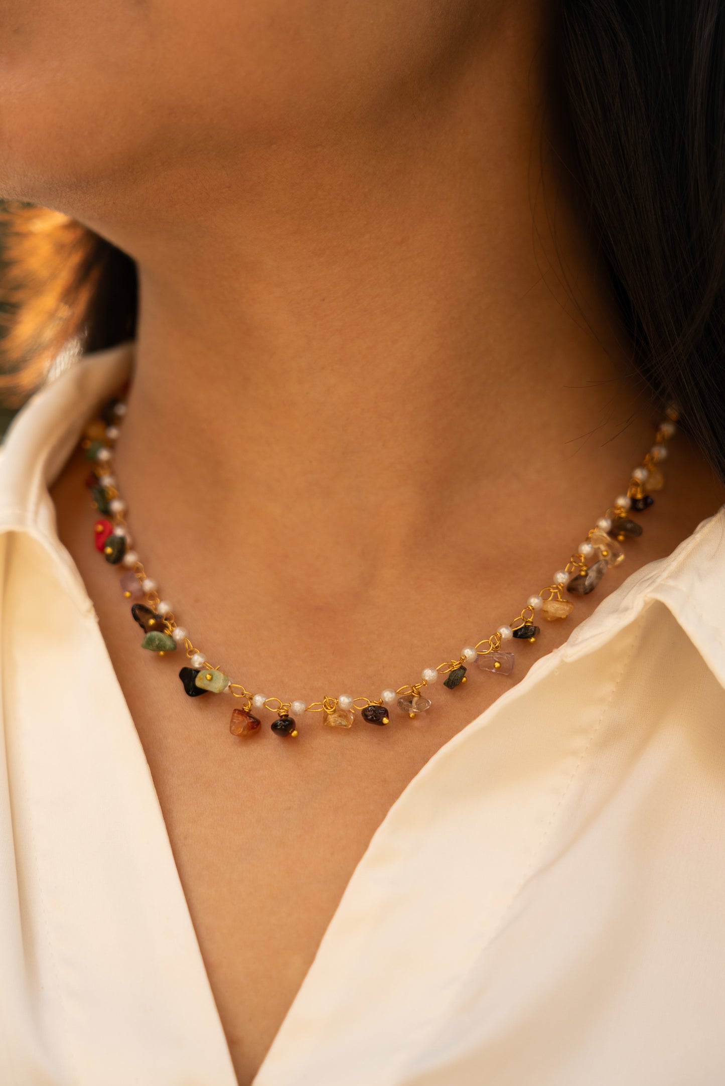 Bohemian Multi-Gemstone Layered Necklace Set