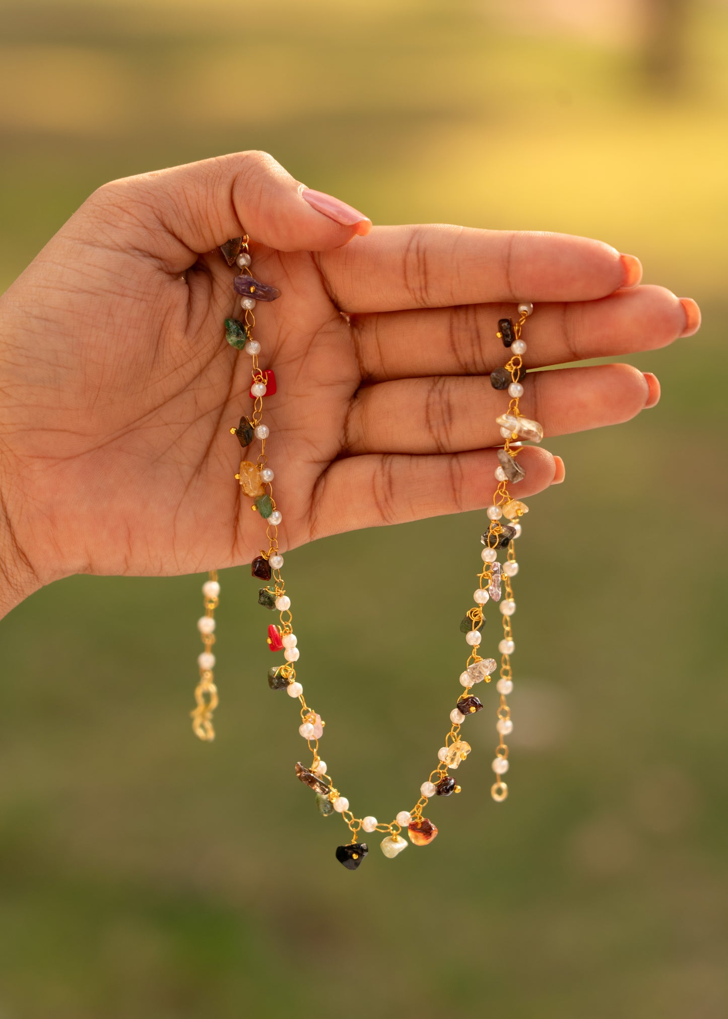 Bohemian Multi-Gemstone Layered Necklace Set