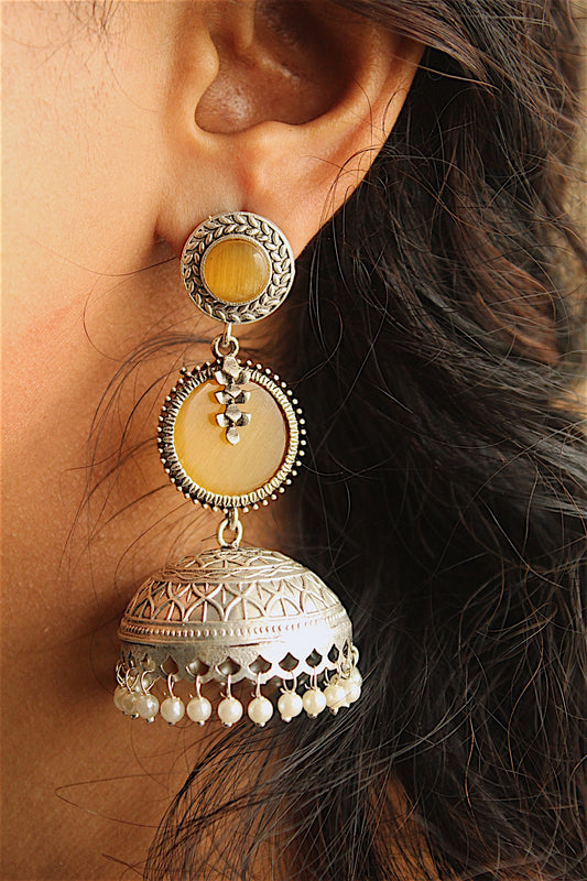 Amber Echo Jhumka Earrings