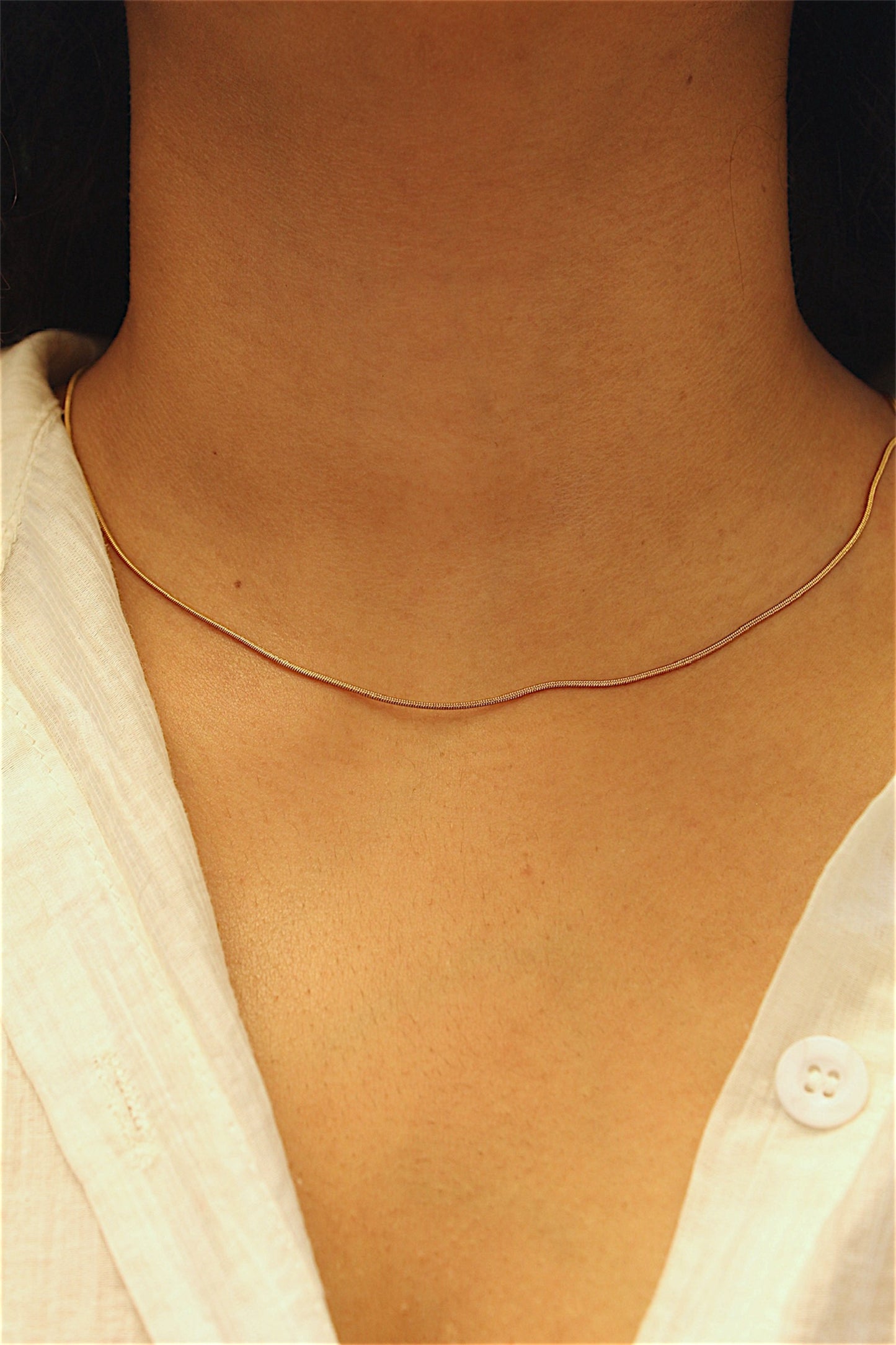 Minimal Gold Snake Chain Necklace