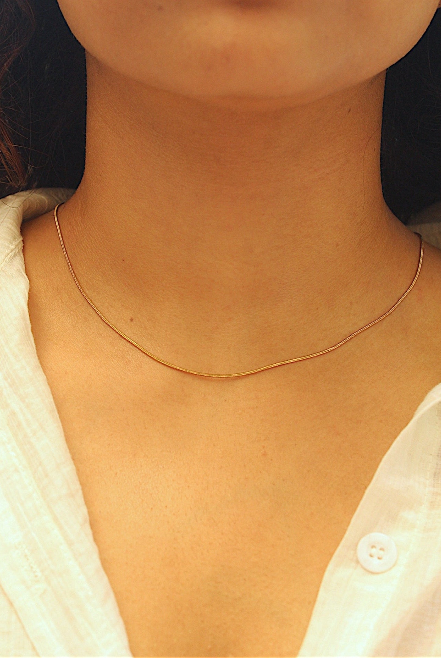 Minimal Gold Snake Chain Necklace