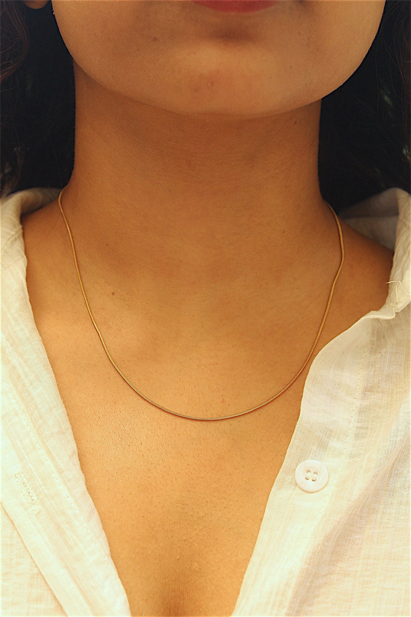 Minimal Gold Snake Chain Necklace
