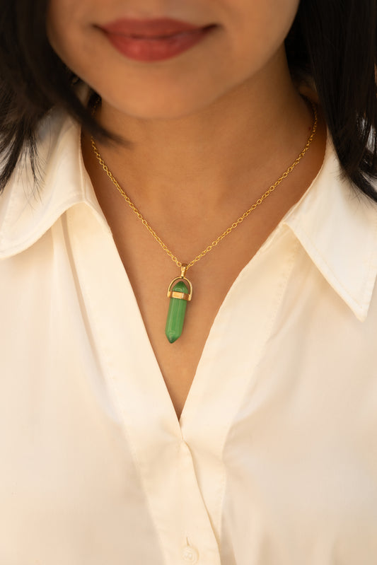 Green Quartz Pendant Necklace